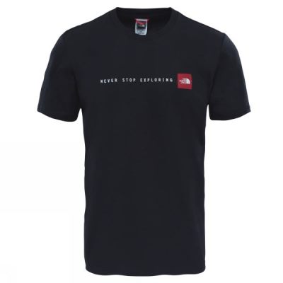 Tee The North Face Manga Corta NSE Hombre - Negras - Chile XMZ102547